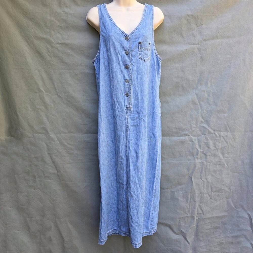 New York & Company Size S 100% Cotton Denim Midi Dress